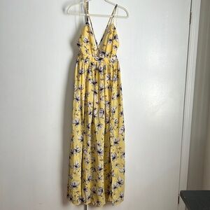 Yellow floral maxi dress
